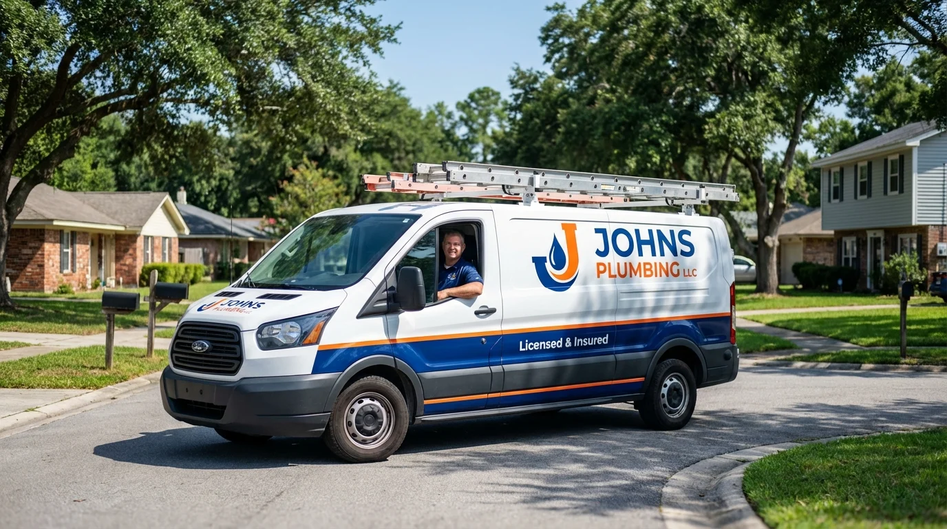 Johns Plumbing LLC service van in Lake Panasoffkee, FL