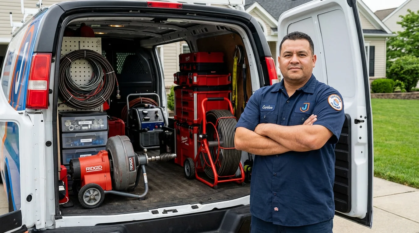 Professional drain cleaning equipment and Johns Plumbing LLC plumber in Lake Panasoffkee
