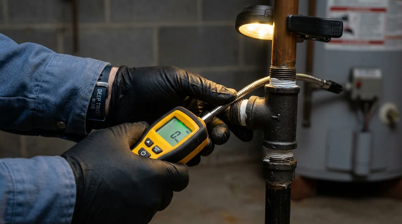 Gas leak detection with electronic sniffer by Johns Plumbing LLC in Lake Panasoffkee