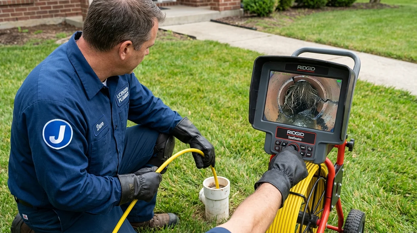 Sewer camera inspection being performed by Johns Plumbing LLC in Lake Panasoffkee