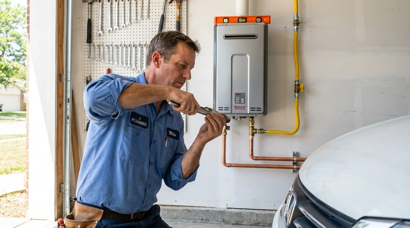 Tankless water heater installation by a Johns Plumbing LLC plumber in Lake Panasoffkee